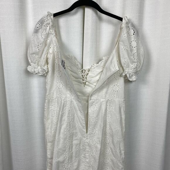 Hello Molly White Eyelet Saved By The Bell Mini Dress Sz.L/US 8 - Picture 13 of 16